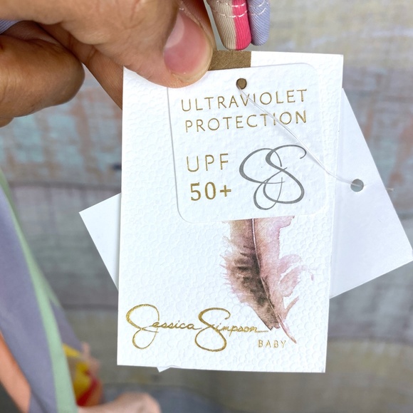 Jessica Simpson Striped Ruffle Two-Piece Swimsuit - Picture 7 of 16